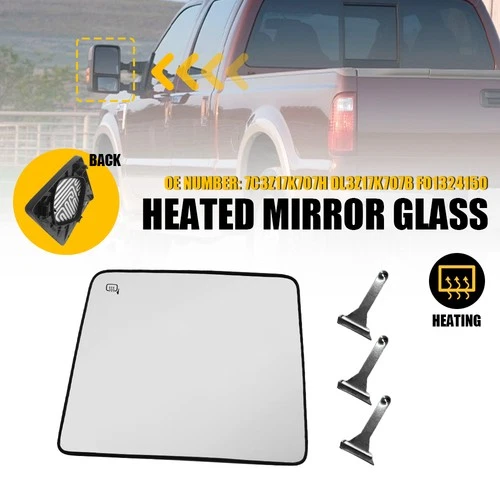 LEFT SIDE POWER MIRROR GLASS FOR 2008-2016 FORD SUPER DUTY F250 F350 F450 F550