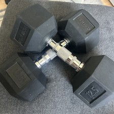 BLK Box Rubber Hex Dumbbells 2 x 12.5kg