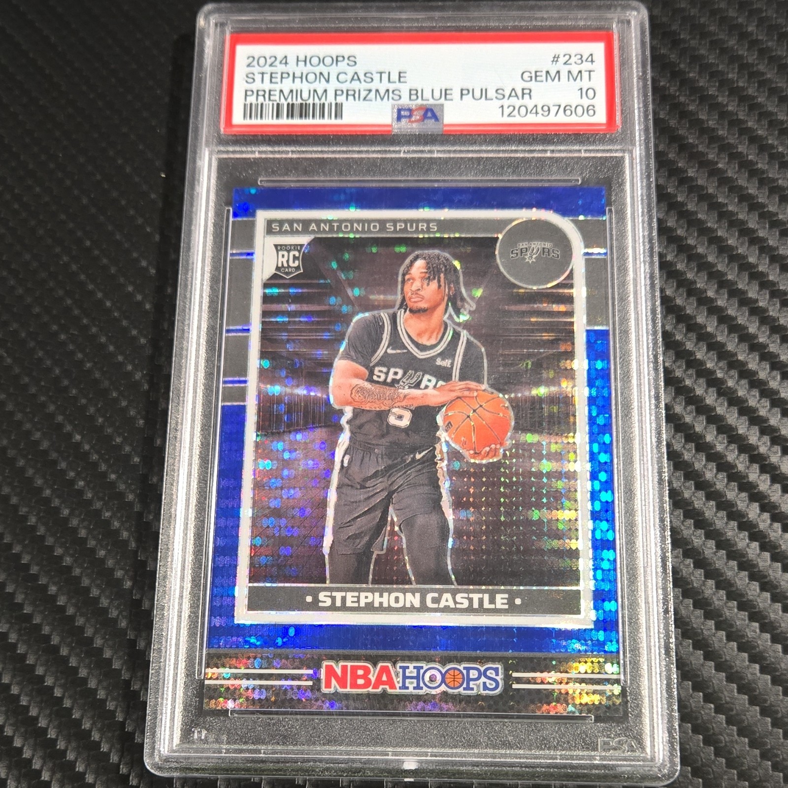 2024-25 Panini Stephon Castle #234 Blue Pulsar Prizm Rookie /99 Spurs