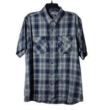 Dixxon Flannel Men’s Large Laredo Plaid Shirt Pearl Snap Bamboo Blend Western