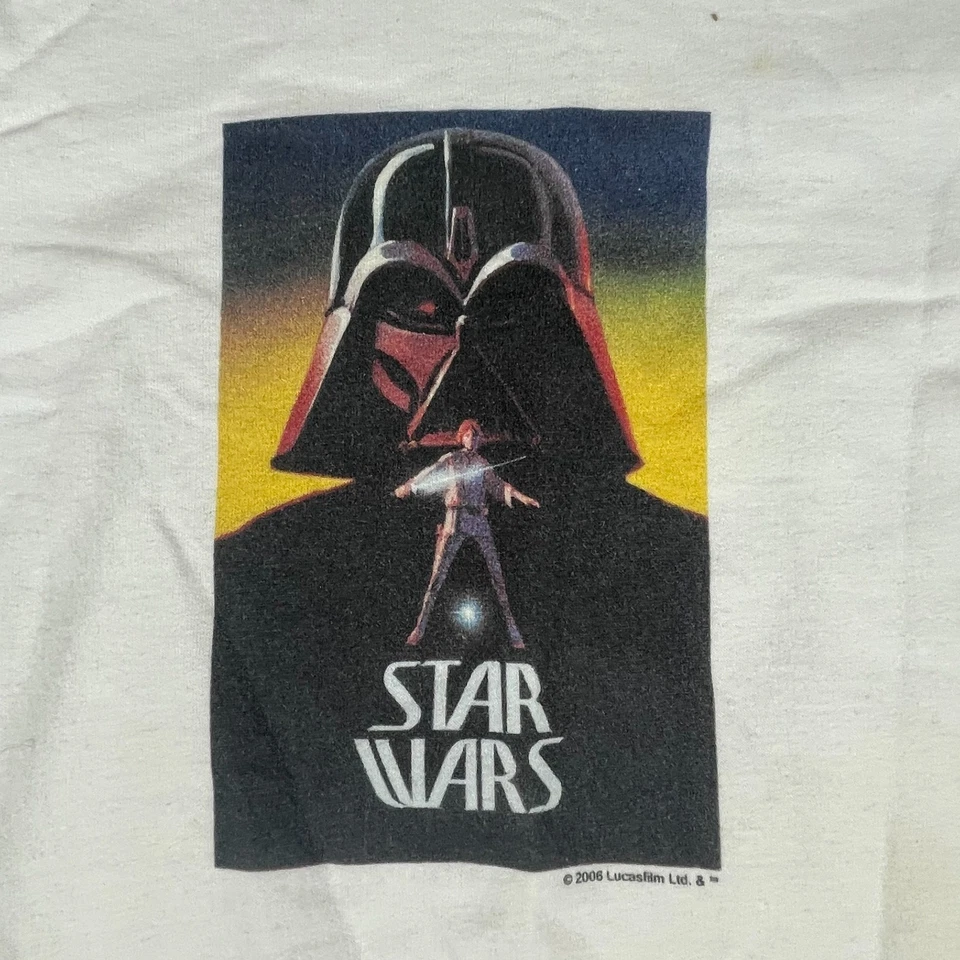 Sudadera Star Wars Niños Grande Blanca Darth Vader Luke Sky Walker 2006 Manchas Foto 3 de 4