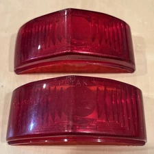 VINTAGE PAIR OF 1950-1952 PLYAK PLYMOUTH RED TAIL LIGHT LENSES