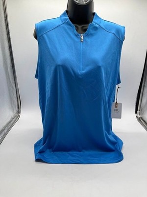 Tail White Label Golf Sleeveless Top Womens XXL Carolina Bay Mock Neck Zip