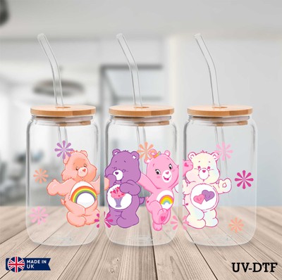 Bär UV DTF Aufkleber - 16 Unzen Libbey Dose Glasfolie yn958