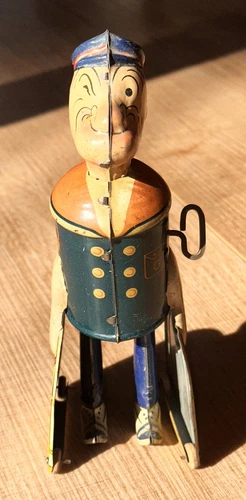 POPEYE WALKING TIN TOY BY MARX & KING FEATURES WITH BOX WORKS CIRCA 1930'S