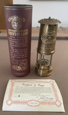 E Thomas & Williams Miners Oil Lamp Steel Brass In Original Box With Certificate