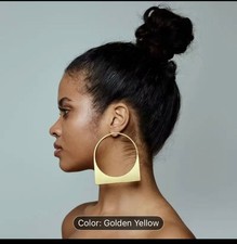 African Inspired Large Handcrafted Brass Hoop Statement Earrings