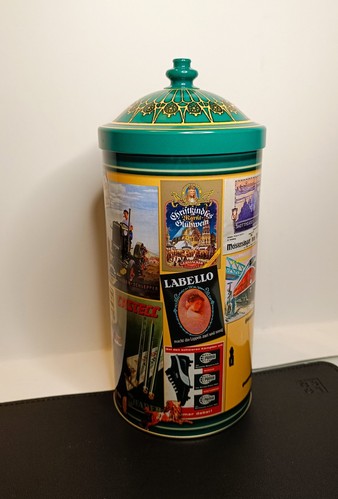 Blech Dose Litfaßsäule 2009 Von Lebkuchen Schmidt 26 Cm Hoch Durchmesser 11 Cm - Bild 1 von 6