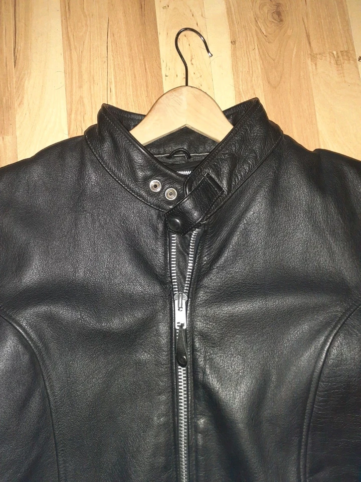 Rara PRIMERA Chaqueta de Motociclista de Cuero Genuino para Hombre Talla L Aislante Pesada Perfecta Foto 2 de 4