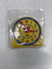 Original Judy Instructo Mini Clock Yellow Plastic 5" Teaching Learning