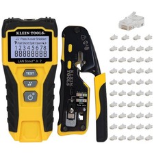 RJ45 Cable Tester Kit LAN Scout Jr 2 Crimper Stripper