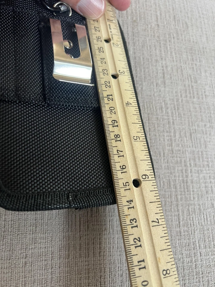 Miztech Black Nylon Belt Clip Phone Pouch Holster w/ Buckle Carabiner EDC Gear - Image 4 of 4