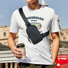 Men's Shoulder Bag Oxford Chest Bag Sling Crossbody Bag Small Travel Phone Bag