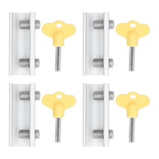 4 Sets Window Door Frame Locks Security Stopper With Key Home Office Supplies
