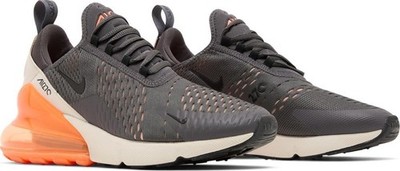 Nike Air Max 270 Thunder Grey Orange Men's US11 Casual Sneakers Brand New 