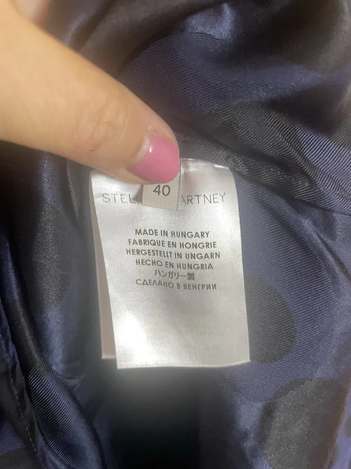 Blusa STELLA McCARTNEY Azul/Negro Lunares Mezcla Seda Talla 40 EE. UU. 6 Camisa Carrera Foto 4 de 4