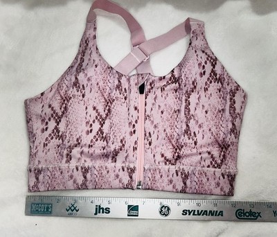 Earth Republic Sports Bra Size S Pink Snakeskin Active Women Athletic Zip New