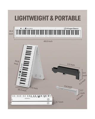 Finger Dance Folding Piano Keyboard 88 Keys, Portable Electric