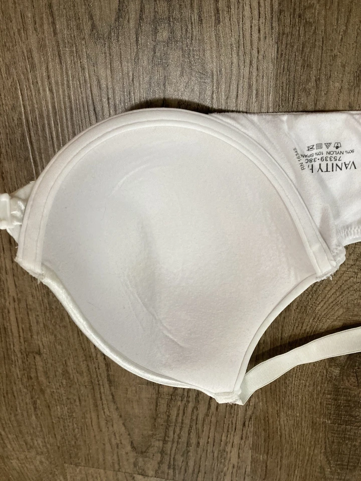 Vanity Fair White Front Close Full Coverage T Shirt Bra Size 38C - Image 3 of 4