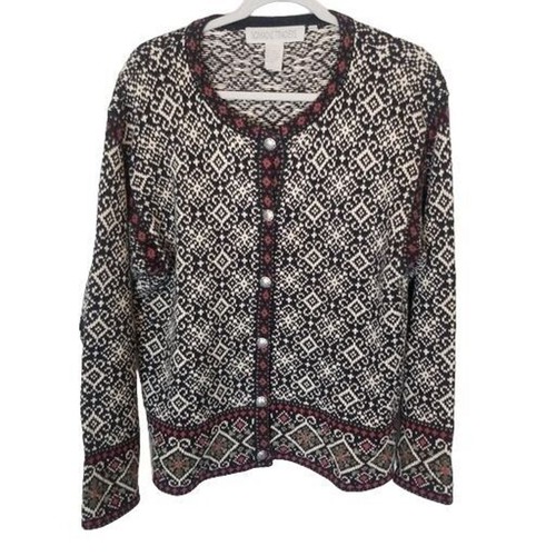 Nomadic Traders Sweater Knit Sweater Women Black Button Front Cardigan Sweater - Picture 1 of 7