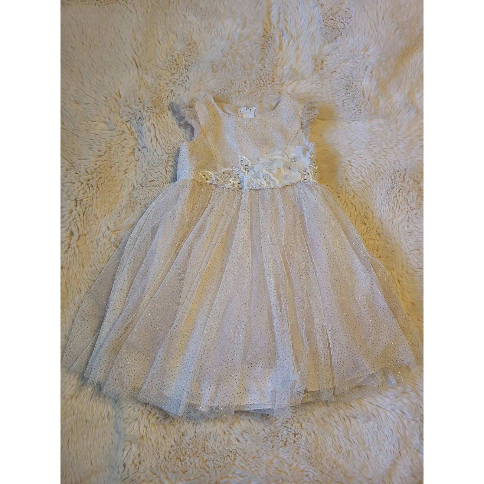 OFF WHITE Abito David's Bridal off white occasione speciale matrimonio ragazza fiori taglia 4