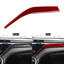 For Toyota Camry 2018-24 Red Carbon Fiber Passenger Dashboard Panel Cover Trim For Toyota Camry 2018-24 Red Carbon Fiber Passenger Dashboard Panel Cover Trim