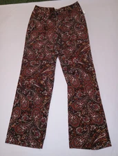 Madison Studio Pants Womens 10 Paisley Brown Boho