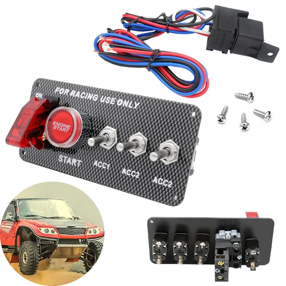 Ignition Switch Panel Racing Car Engine LED Push Button Start Toggle 12V 1PC