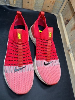 Nike React Phantom Run Flyknit 2 Men's Size 9.5 Red Pink Slip On DV2145-600