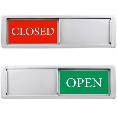Open Closed Sign for Business Door, Open Signs privacy Slide Door Sign Indica...