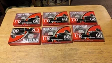 Maxell UR 60 Blank Audiocassettes Normal Bias Lot of 6 Brand New Sealed