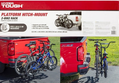 80 Lbs Capacity Foldable Hitch Mount Platform 2 Bike Car Rack Carrier 1.25-2” !
