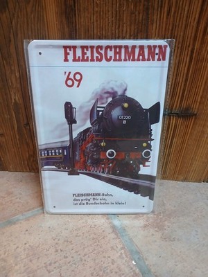 Blechschild FLEISCHMANN Eisenbahn ´69 FLEISCHMANN-BAHN Bundesbahn in Klein NEU