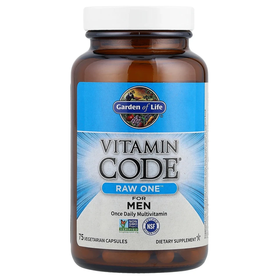 Vitamin Code®, RAW One™, Once Daily Multivitamin For Men, 75 Vegetarian Capsules - Image 3 of 3