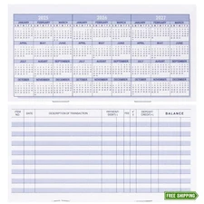 20 Pack Checkbook Register, Check Registers for Personal, Blank Ledger...