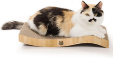 Reversible Wave Cat Scratcher for Indoor Cats - Cat Scratching Board, Horizontal