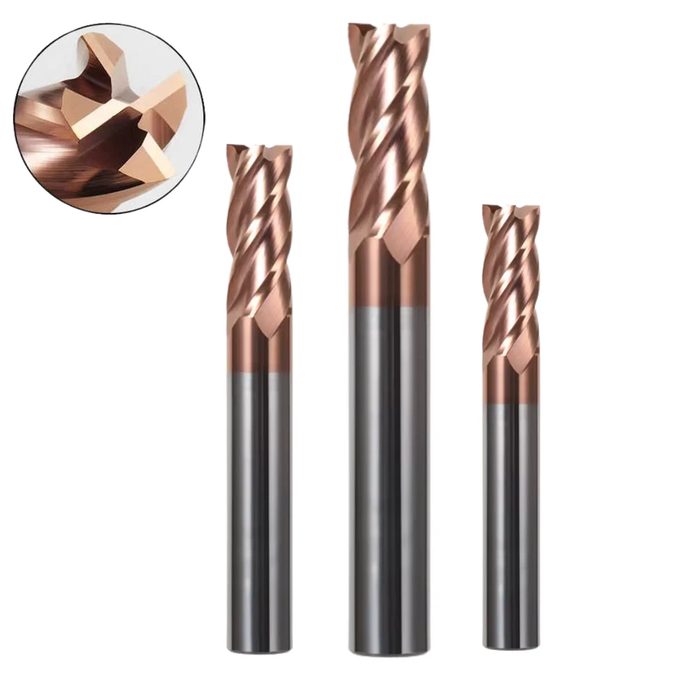 VHM Schaftfräser Ø1 -20 mm kurz/lang HPC VA Fräser 4 Zähne TiSiN 55HRC CNC - Bild 2 von 4