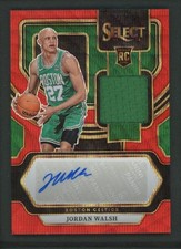 2023-24 JORDAN WALSH AUTO JERSEY PANINI SELECT WAVE RED ROOKIE RC AUTOGRAPHS