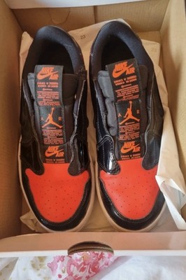Nike Air Jordan 1 Low Herren Sneaker Leder Schwarz Rot EU 38 Freizeit