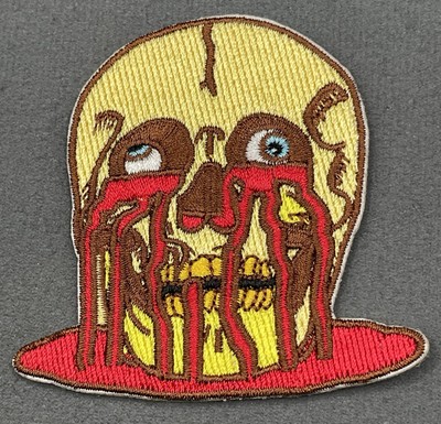 Skull Skeleton Face Bleeding Eyes Embroidered Iron On Patch Horror Death