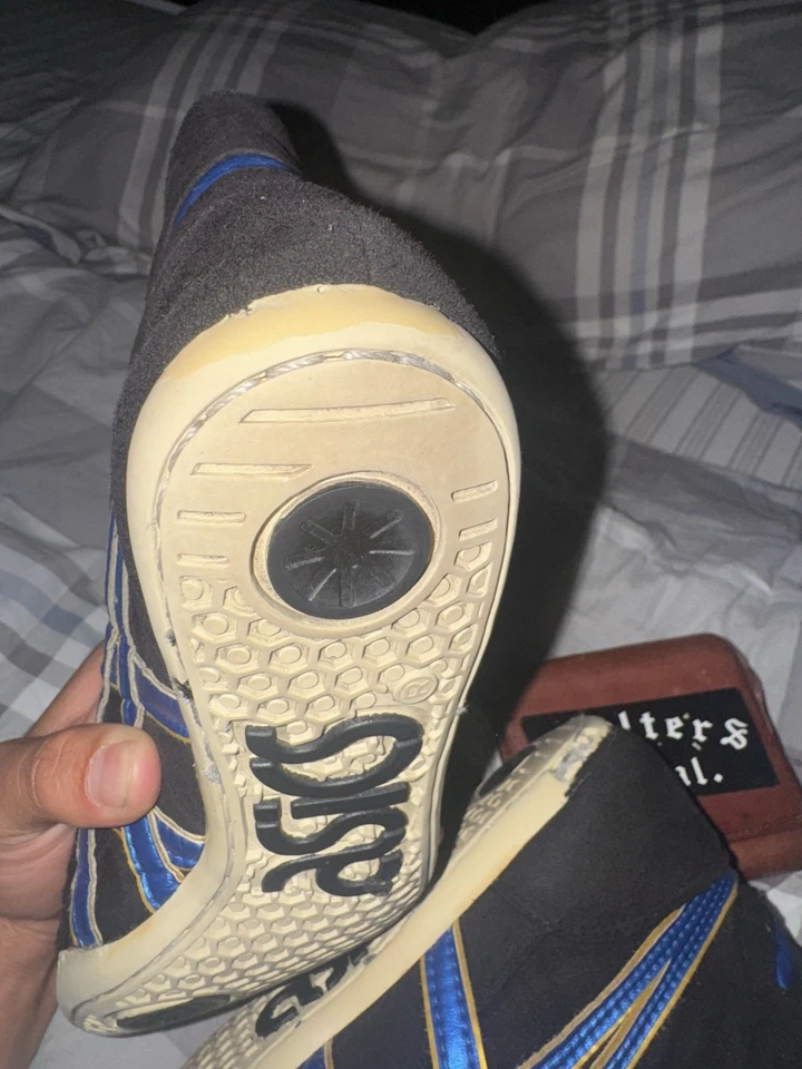 ASICS Wrestling Shoes EX-EO / Blue/Gold/Shoelace White TWR900 successor USA6.5 - Image 4 of 4