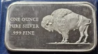 A 1976  Buffalo Bar-America Bicentennial 1 Ozt 999 Fine Silver by Madison Mint