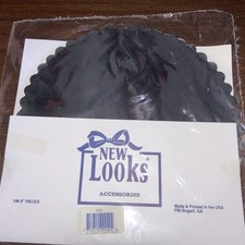 100pcs Disposable Placemats, 9  Silver Foil Place Mats, Scallop Table Doilies