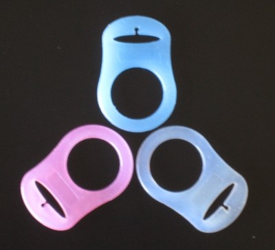 100 DUMMY PLASTIC  PACIFIER ADAPTERS SILICONE RINGS - U PICK COLOR