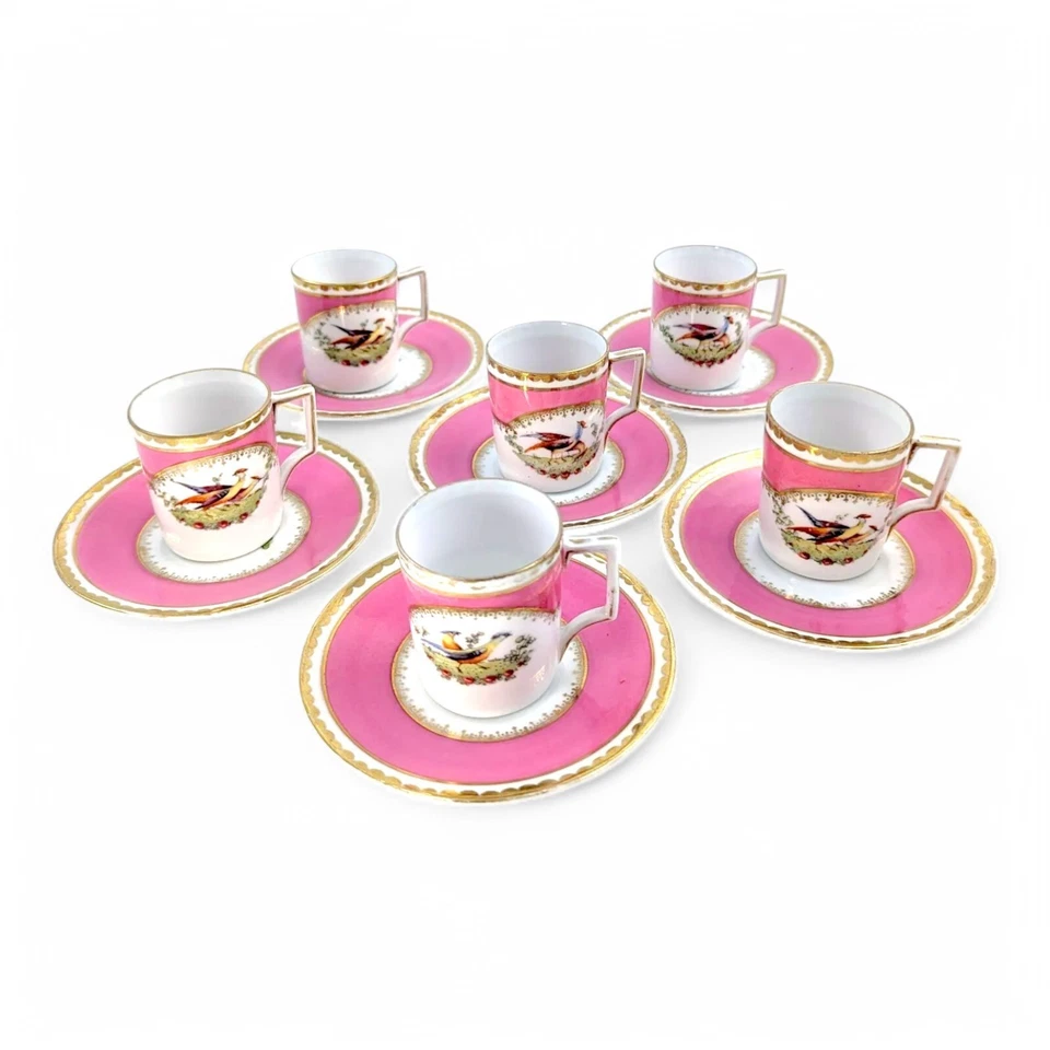 Victoria Austria Porcelaine 12-piece Café Set pour 6, Chelsea Style, Rose & Or - Photo 3/4