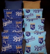 NEW KC Royals CORNHOLE BEAN BAGS 8 ACA Reg Bags made w Kansas City MLB Fabric