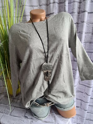 Cecil Damen Sweatshirt Shirt Pulli grau 3/4-Ärmel (045) NEU