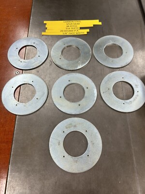 PLATED STEEL SPUR GEAR 48 PITCH 216 TEETH 2 1/8  BORE 20 DEG. P.A. 4 X M3 HOLES