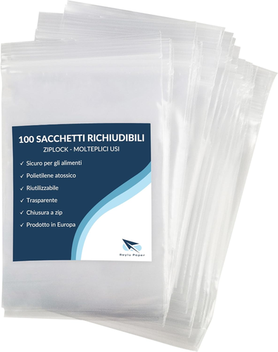 Sacchetti in Plastica Richiudibili Trasparenti, 100 Pezzi Sacchetti Con Ziplock, - Foto 10 di 12