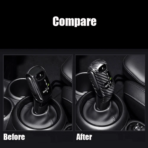 Real Carbon Fiber Gear Shift Knob Cover Trim For MINI Cooper F55 F56 F57 F60 20+ - Foto 2 di 7